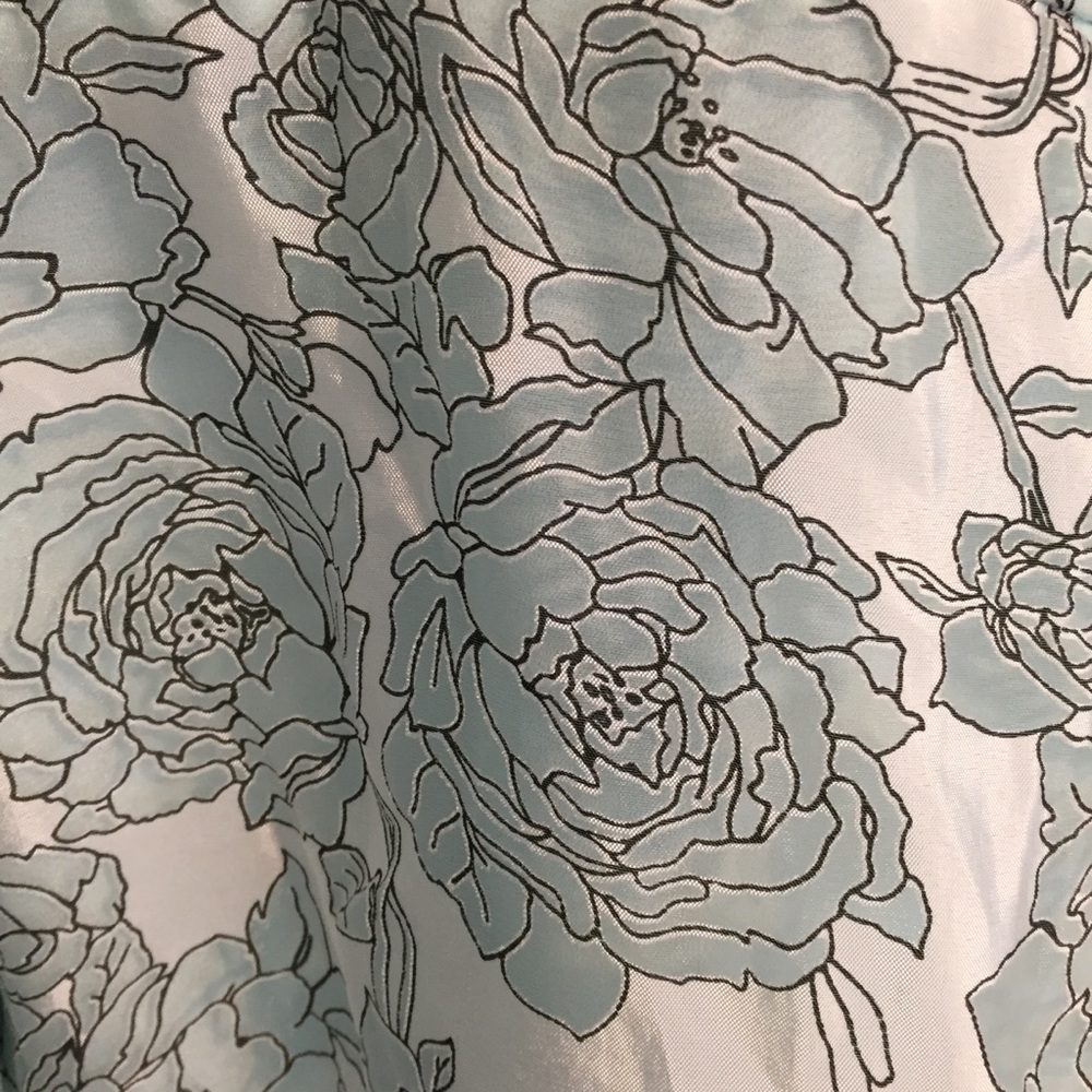 Lace & Mesh Sheer Lined Mint Floral Dress, 4XL - Picture 4 of 7